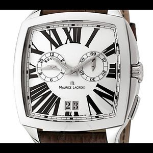 Maurice Lacroix Switzerland sapphire crystal watch leather 50M M15027 men’s